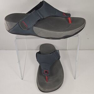 FitFlop Trakk II Mens Navy Blue Grey Red Sporty Thong Sandals Style 567-168 US 8